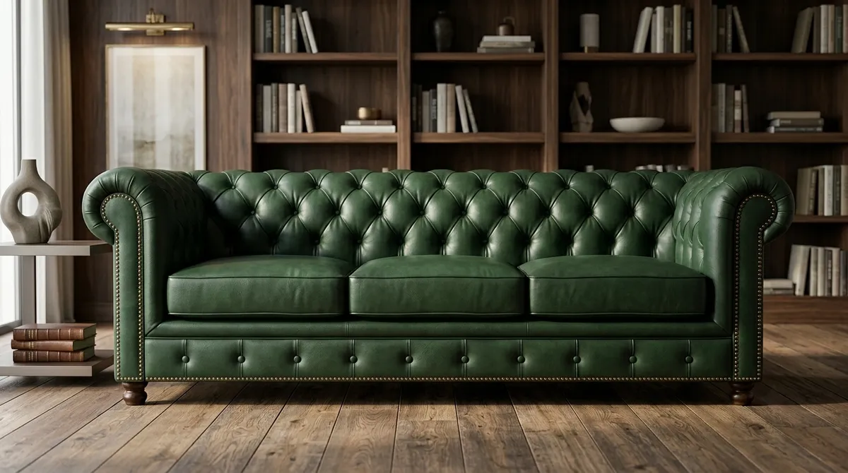 Chesterfield sofa in deep buttoned velvet